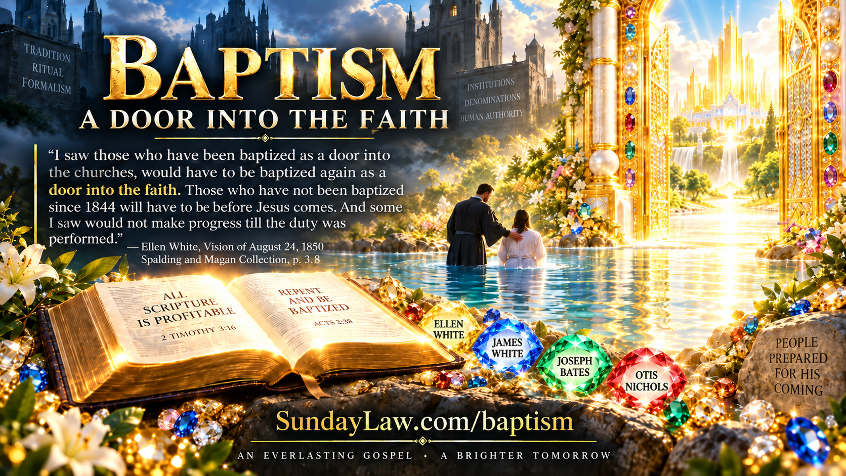 Baptism as a door into the faith — Ellen White 1850 and James White baptism study