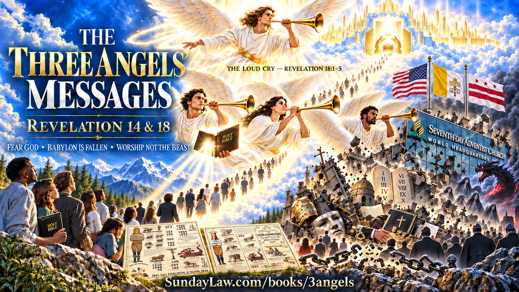 The Three Angels’ Messages of Revelation 14:6–12 and the Revelation 18 Loud Cry leading God’s people into the heavenly sanctuary